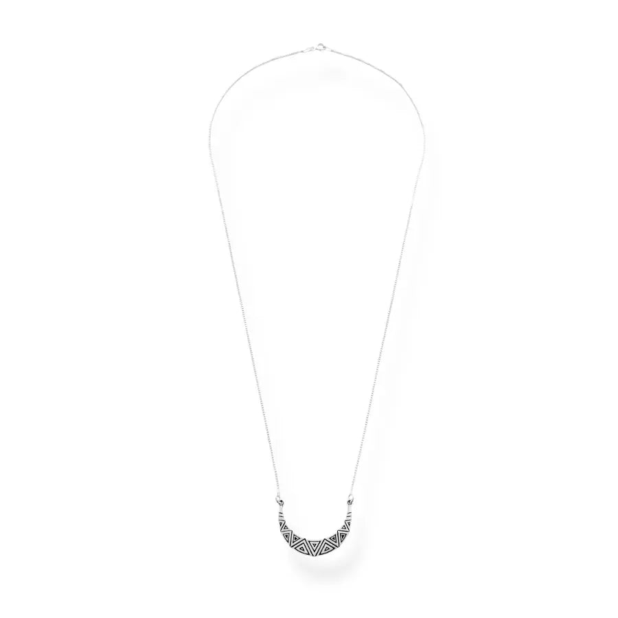 Geometric crescent moon necklace