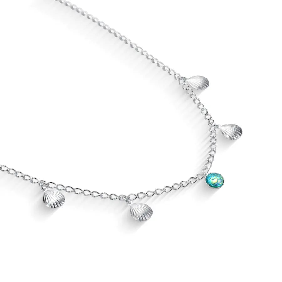 Seashell and mermaid scale choker