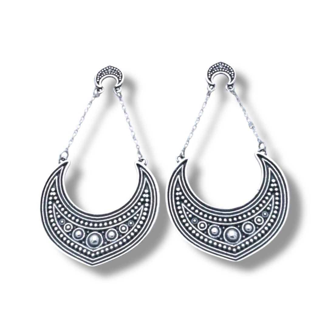 Crescent dangle earrings
