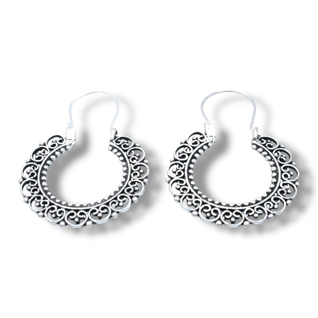 Mandala hoop earrings