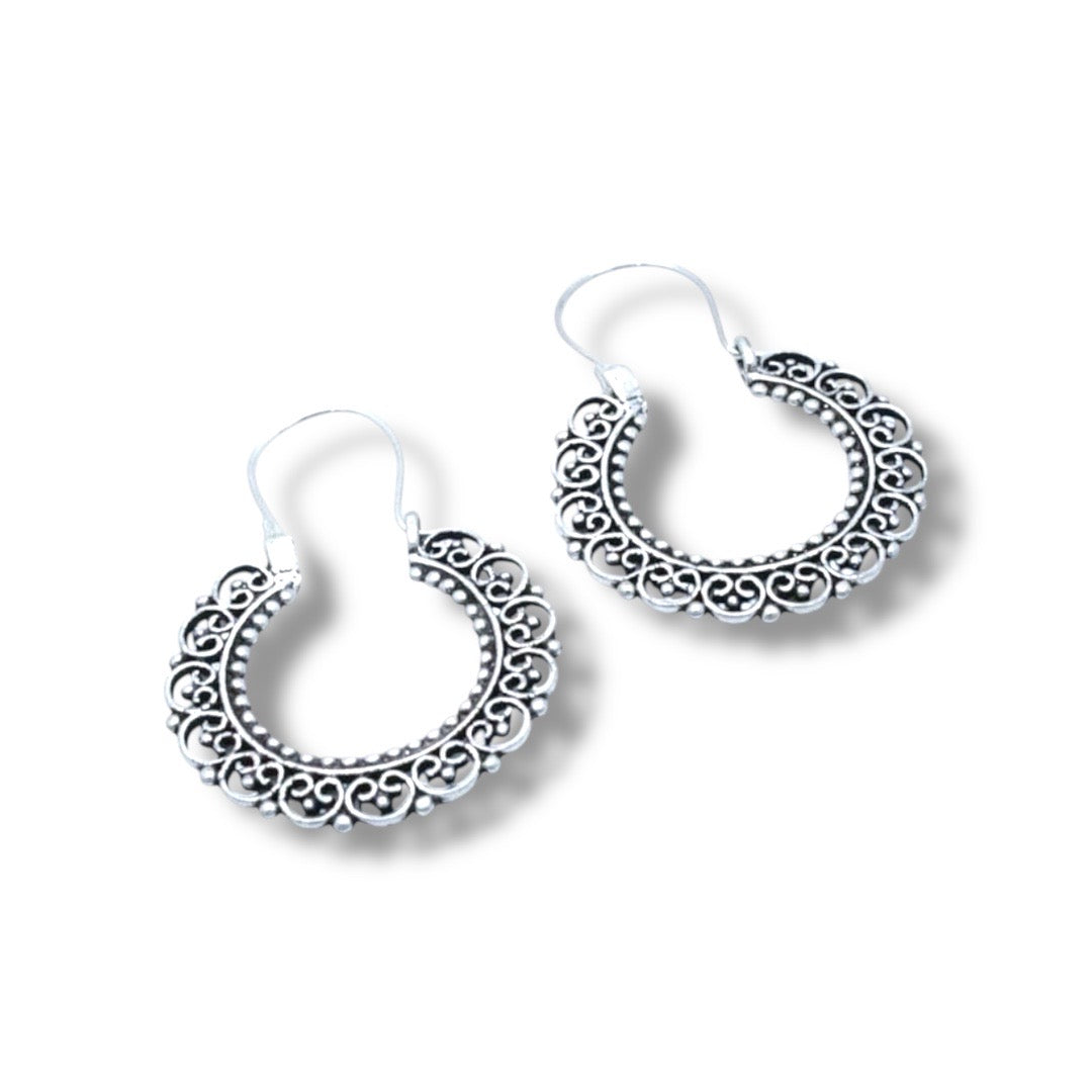 Mandala hoop earrings
