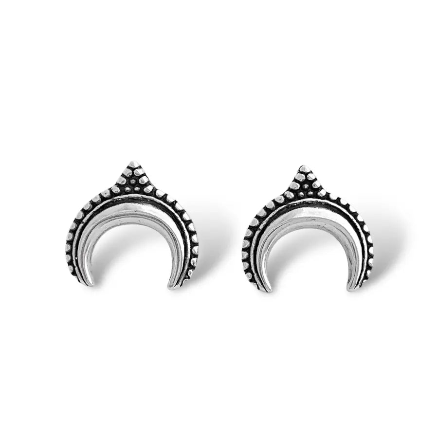 Dotted crescent moon earrings
