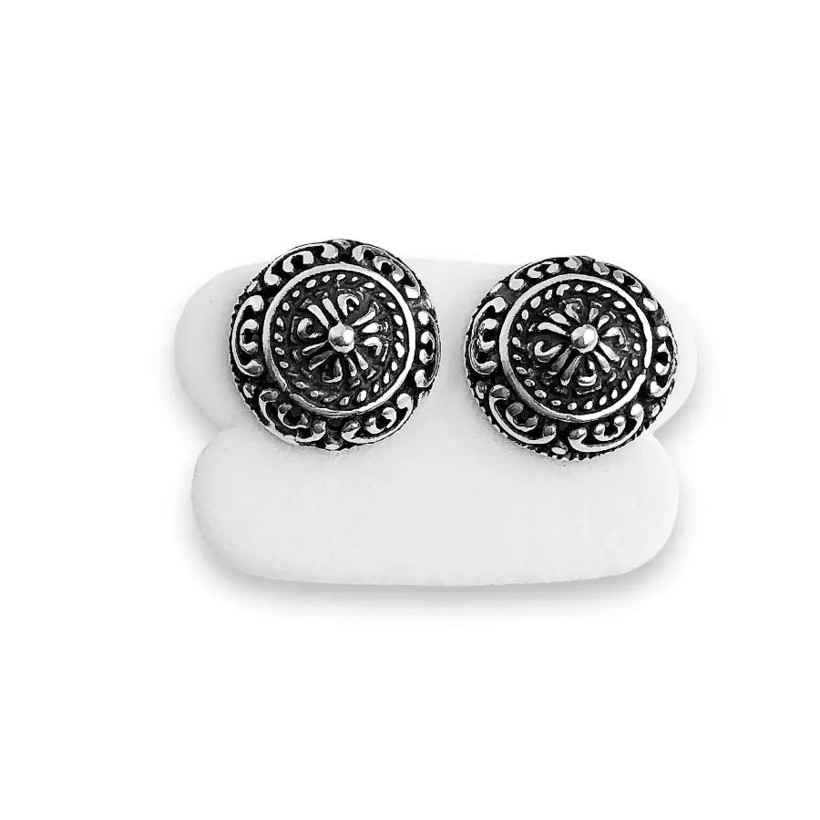 Round mandala stud earrings