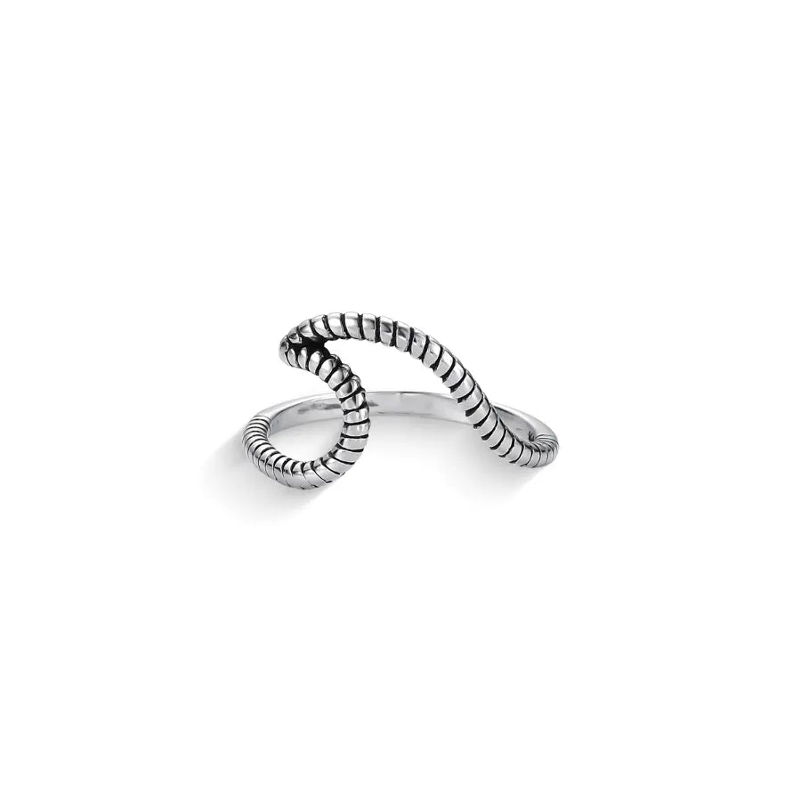 Textured wave ring