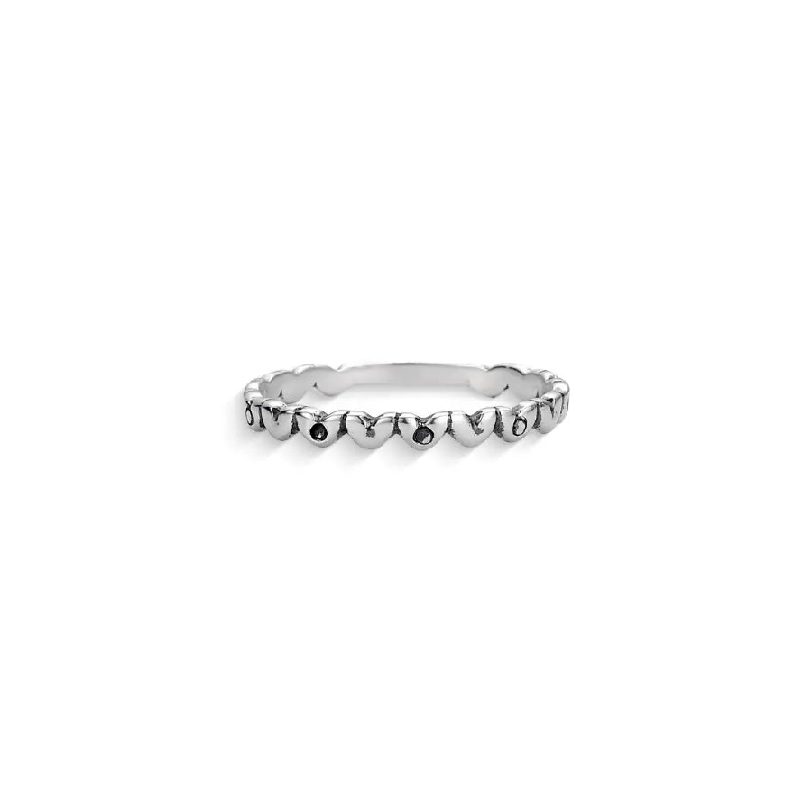 Row of hearts ring