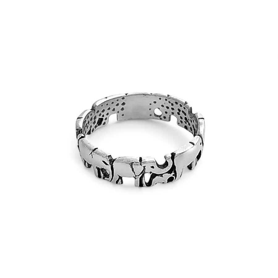 Elephant family band ring