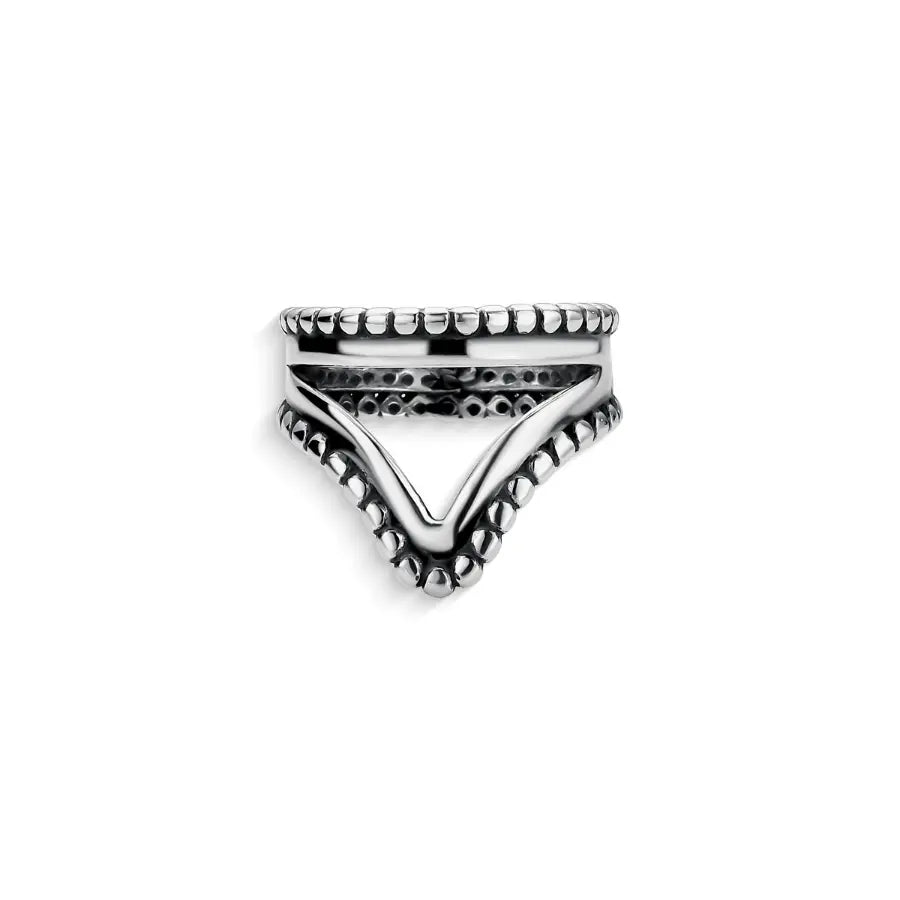 Beaded V-shaped ring
