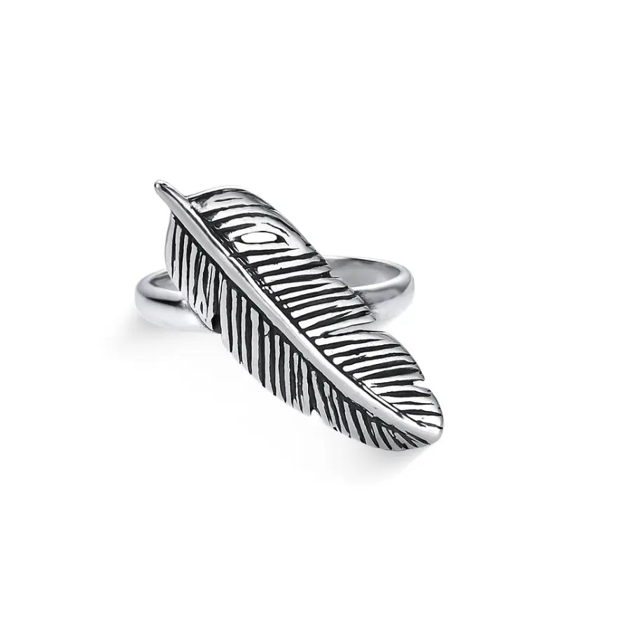 Elongated feather ring