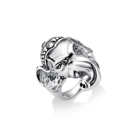 Textured Ganesha Head Ring