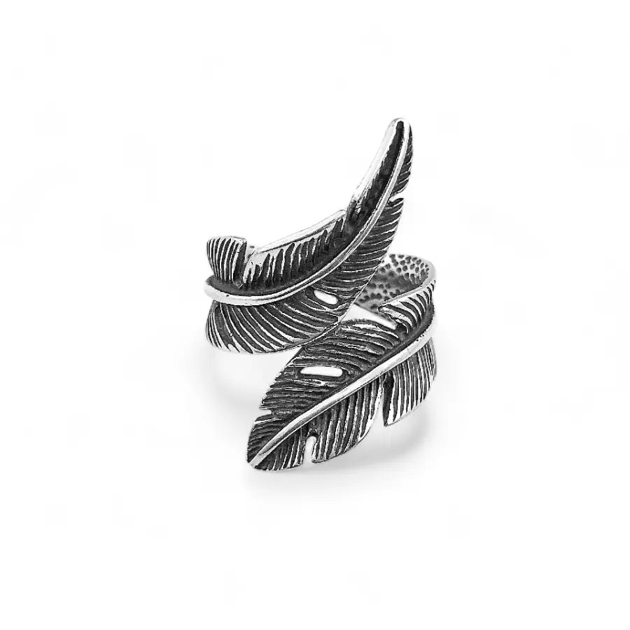 Feather wrap band ring
