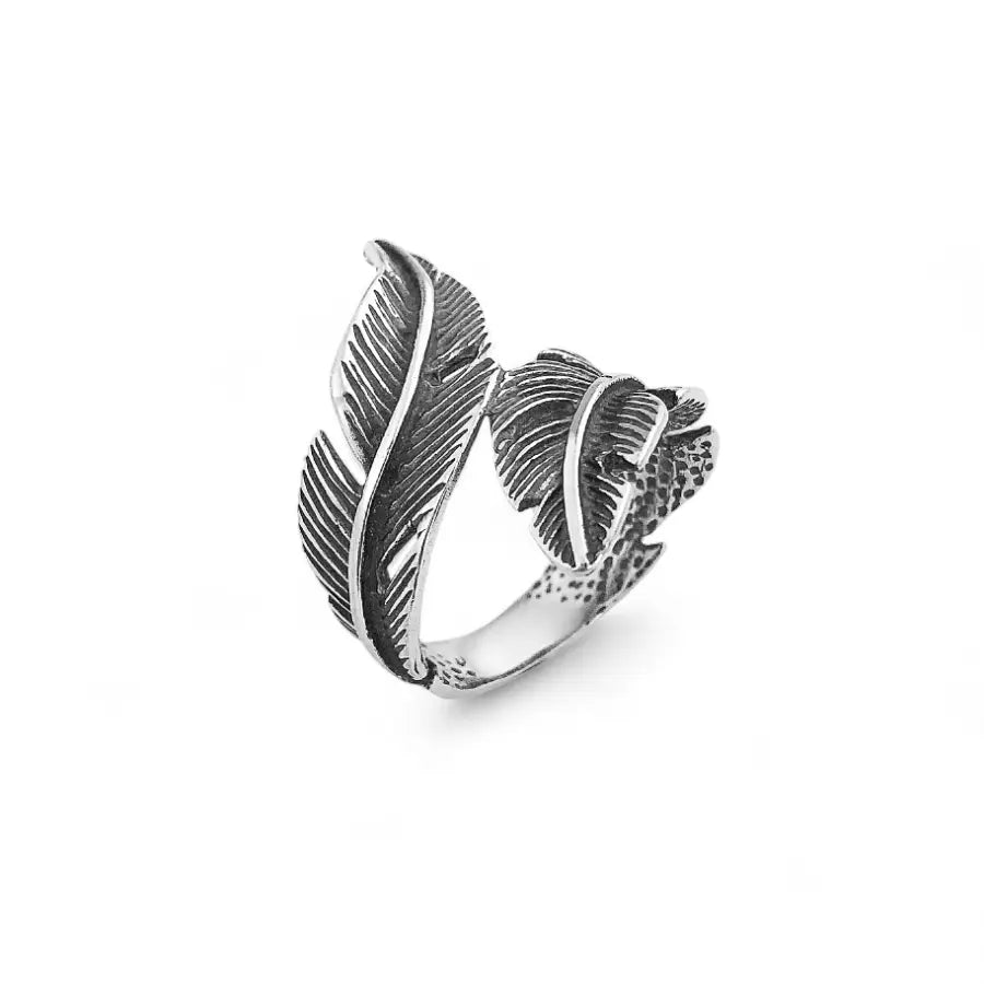 Feather wrap band ring