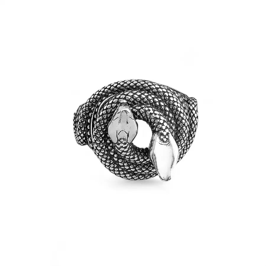Adjustable double coiled snake ring