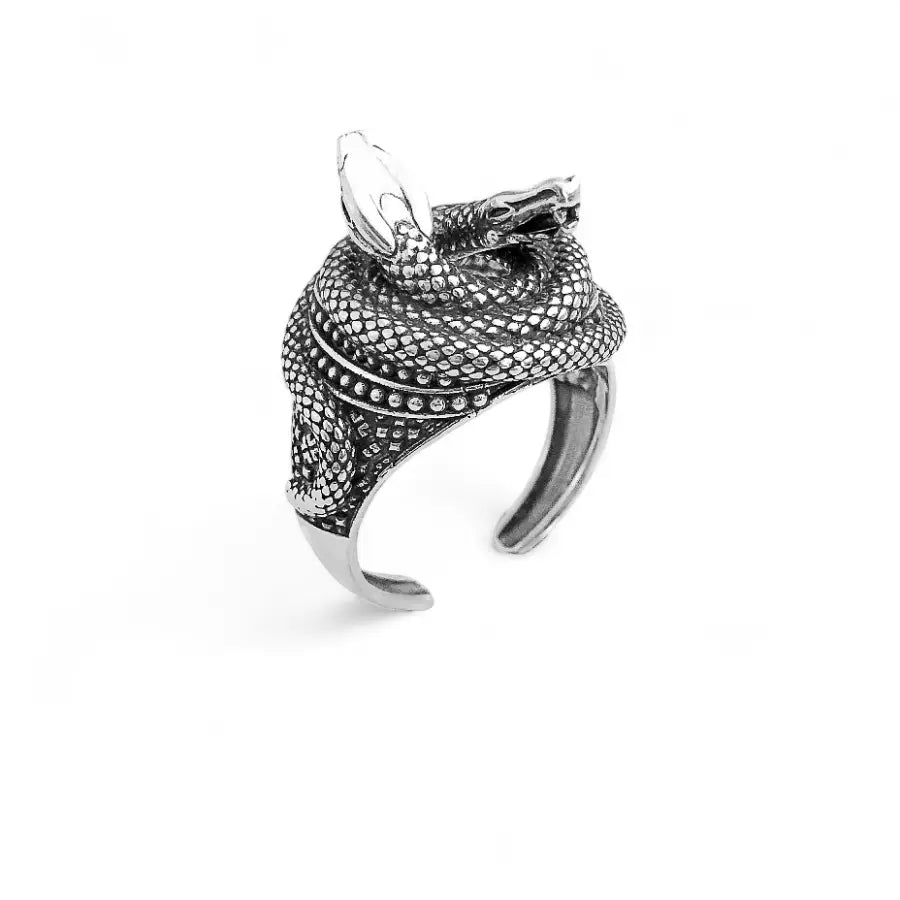 Adjustable double coiled snake ring