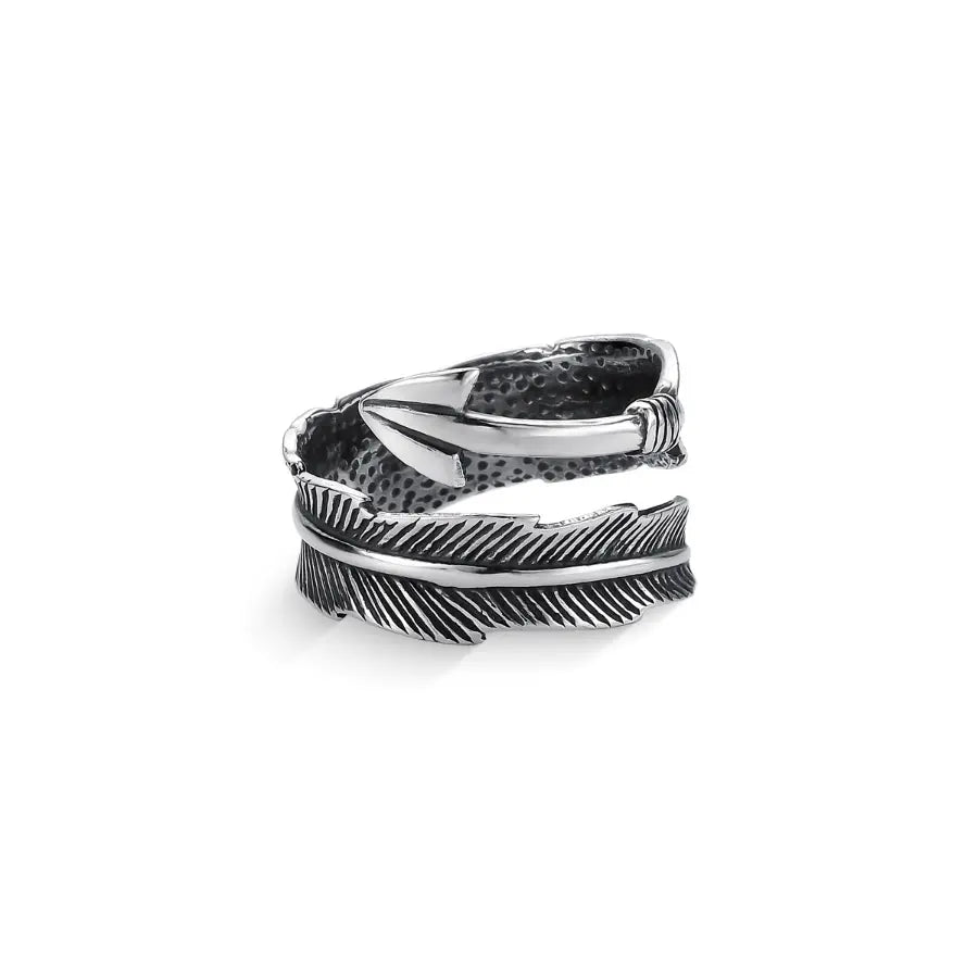 Adjustable feather/ leaf ring