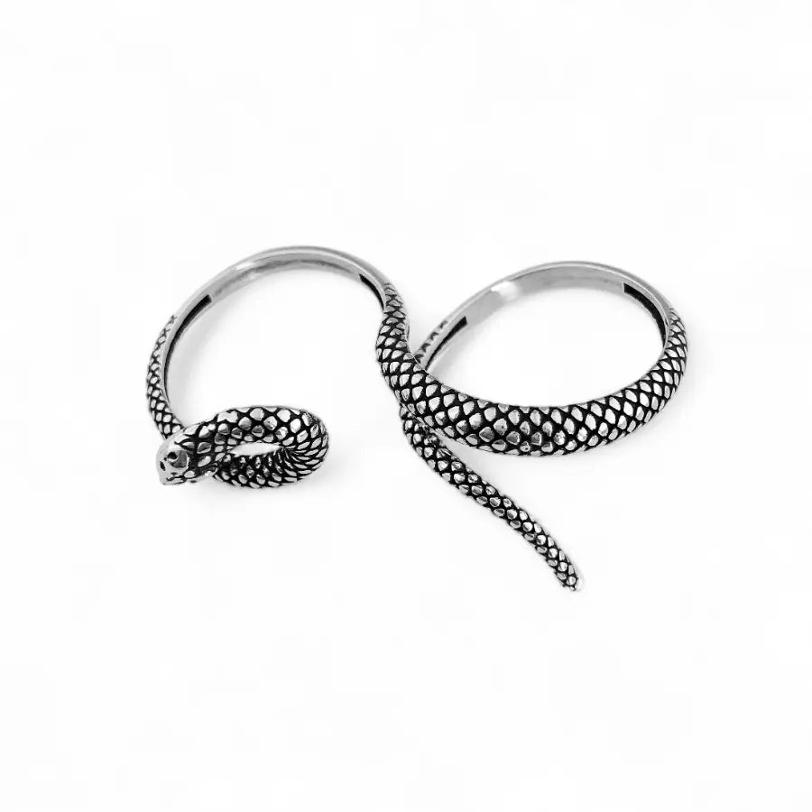 Adjustable two fingers snake ring
