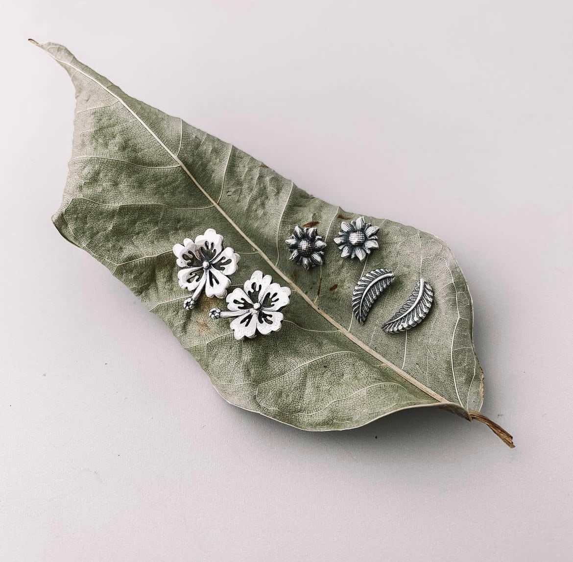 Slim Leaf Stud Earrings