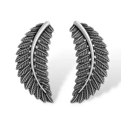 Oversized bohemian leaf earrings