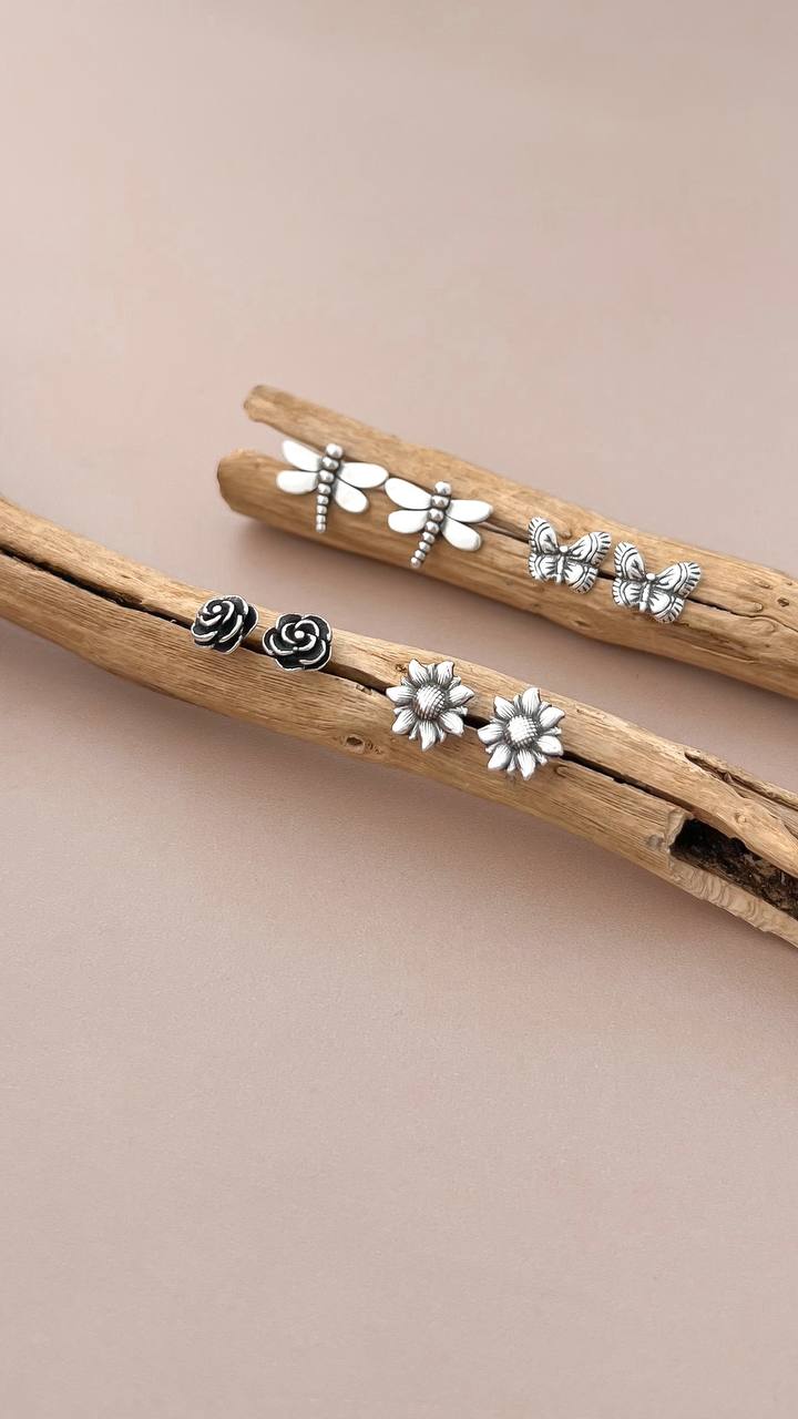 Boho Floral Stud Earrings