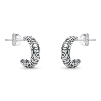 Textured open hoop earrings