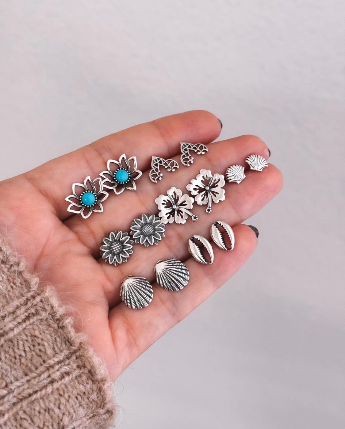 Cowrie Shell Stud Earrings