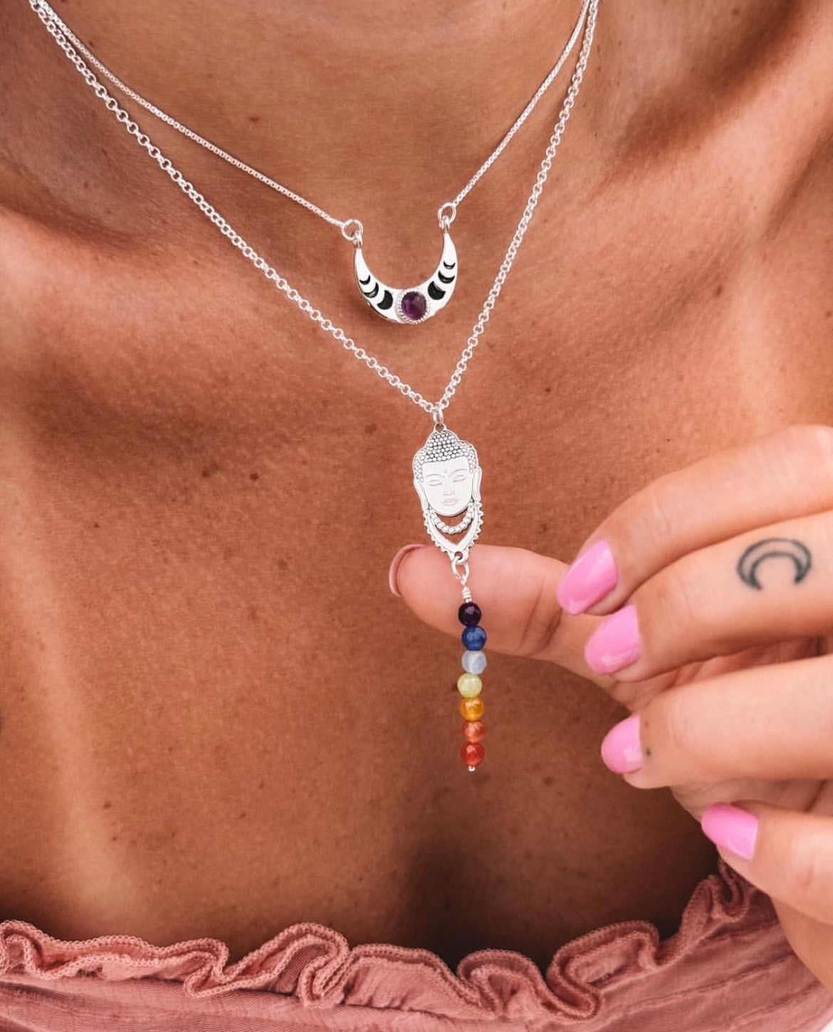 Seven Chakras Buddha Choker