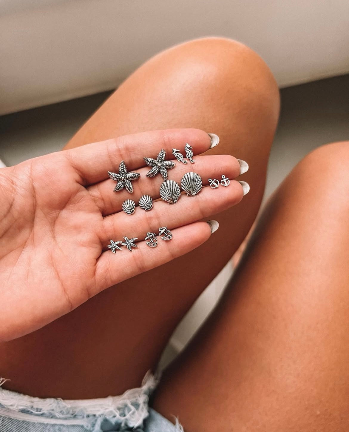 Textured Starfish Stud Earrings