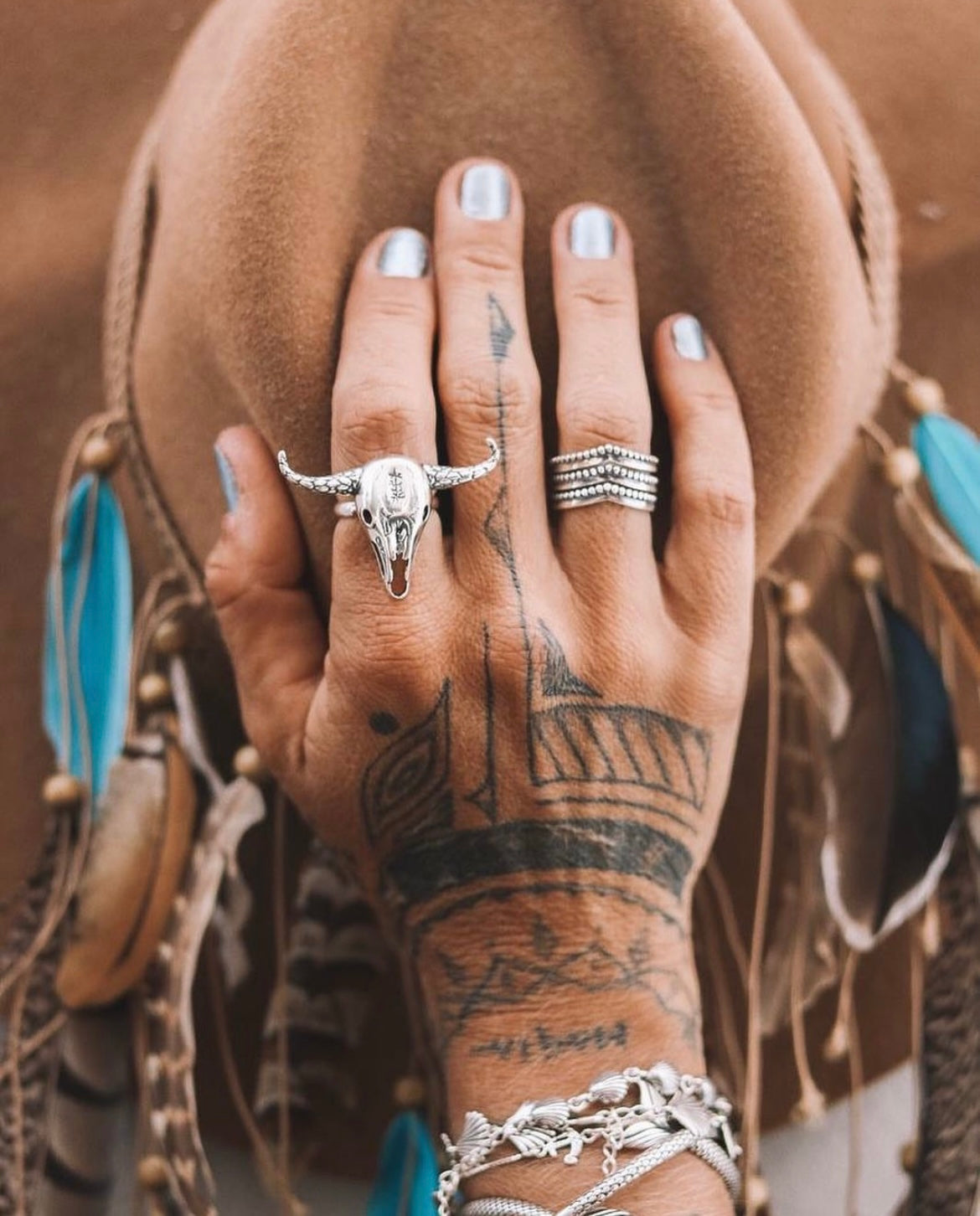 Oversized Bull Skull Ring