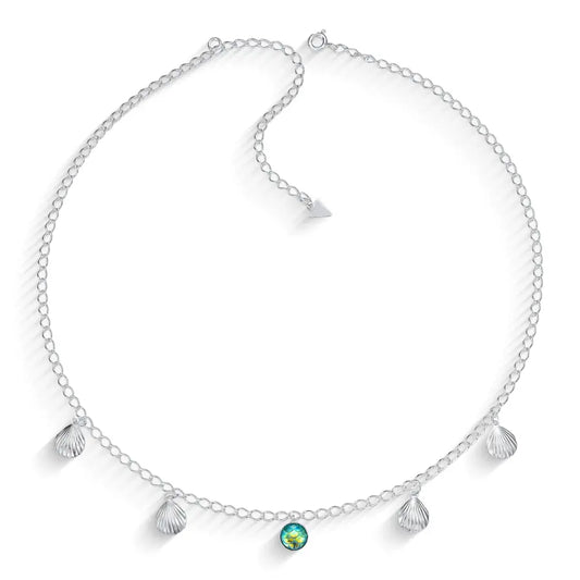 Seashell and mermaid scale choker
