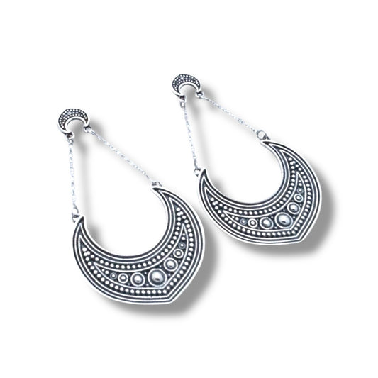 Crescent dangle earrings