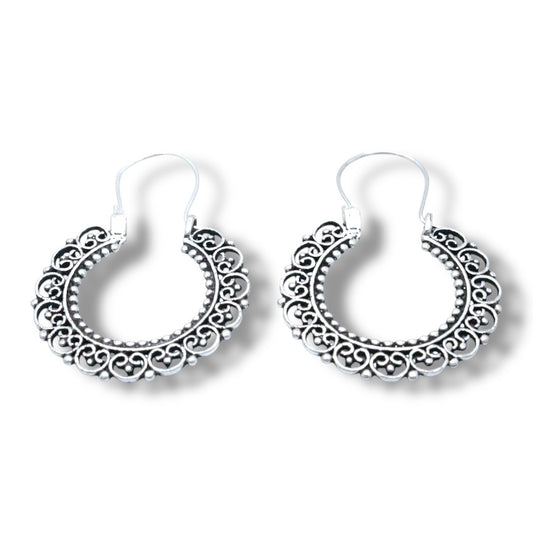 Mandala hoop earrings