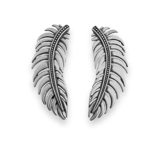 Curved feather earrings