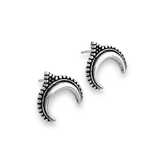 Dotted crescent moon earrings