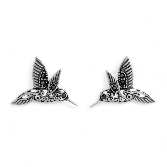 Hummingbird stud with marcasite earrings