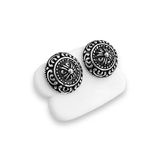 Round mandala stud earrings