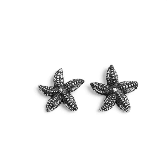 Textured starfish stud earrings