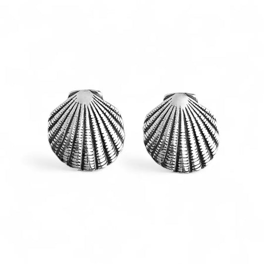 Ornate shell stud earrings