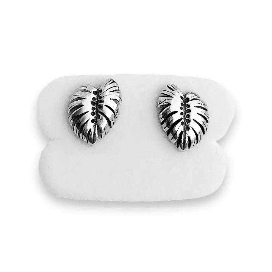 Monstera stud earrings