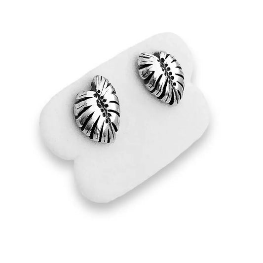 Monstera stud earrings