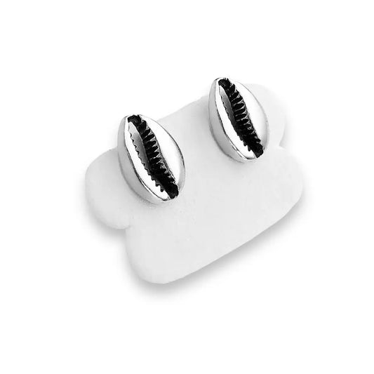 Cowrie shell stud earrings