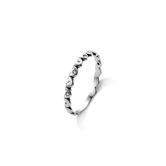 Row of hearts ring