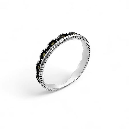 Beaded marquise ring