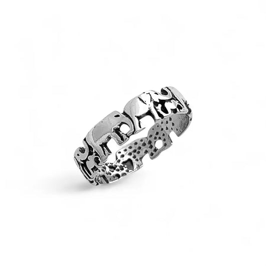 Elephant family band ring