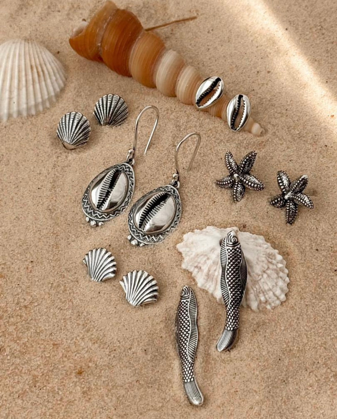 Textured Starfish Stud Earrings