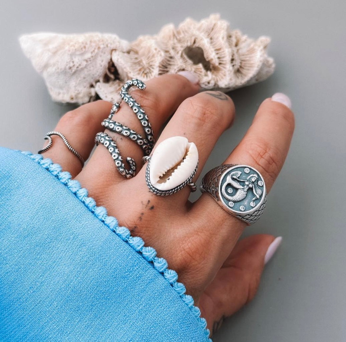 Adjustable Octopus Tentacle Ring