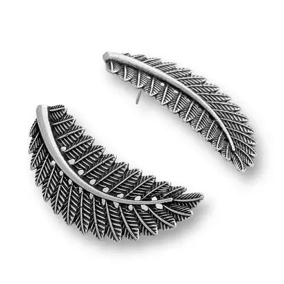 Oversized bohemian leaf earrings