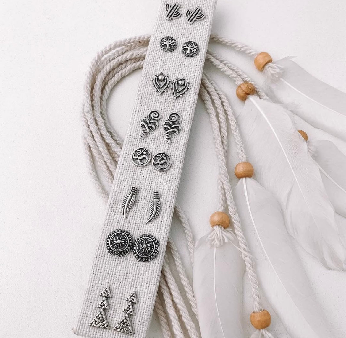 Round Mandala Stud Earrings