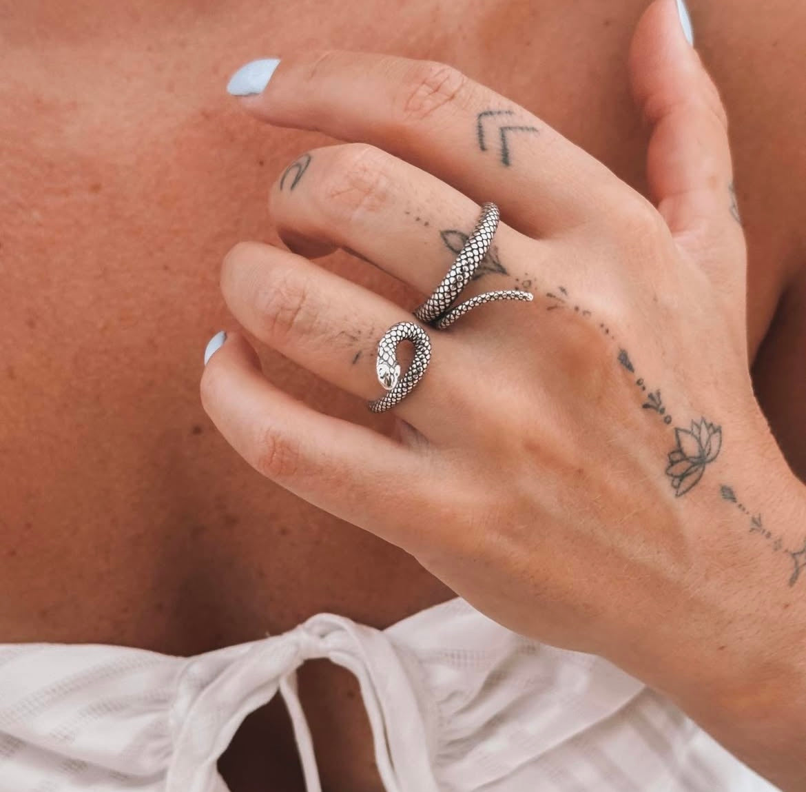 Adjustable Two Fingers Snake Ring