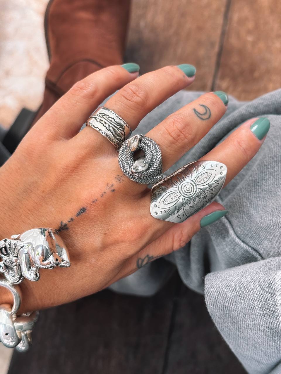 Adjustable Double Coiled Snake Ring