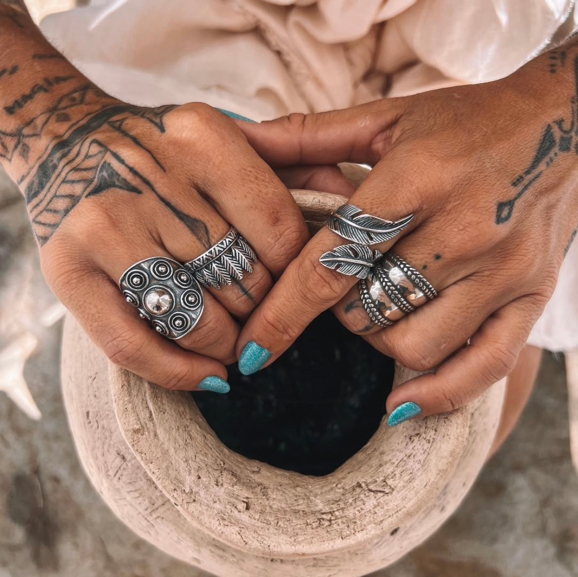 Feather Wrap Band Ring