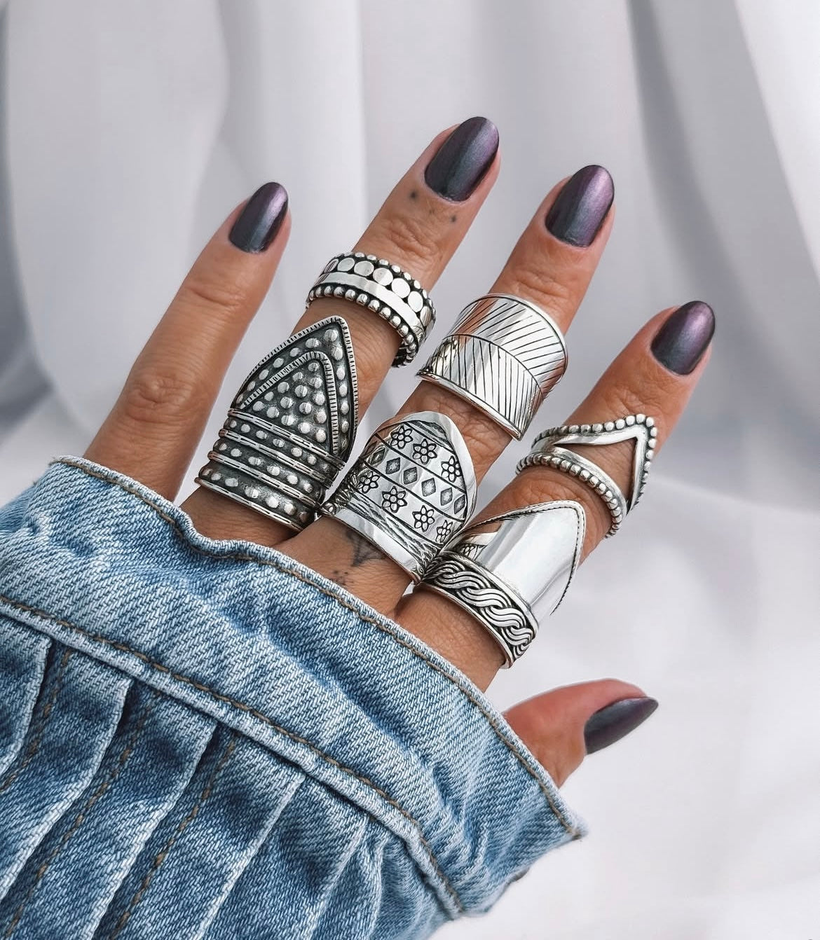 Beaded V-Shaped Ring